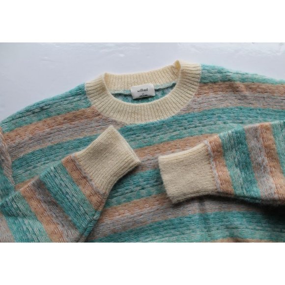 Wilfred Cadence Fair Isle Mohair Sweater Orange Teal Size XS - Picture 4 of 6